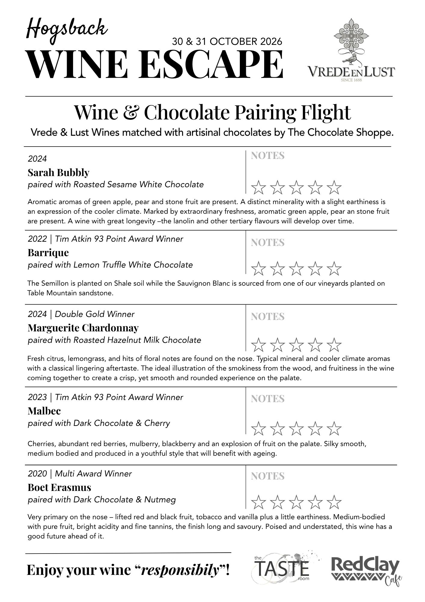 Wine & Chocolate Pairing